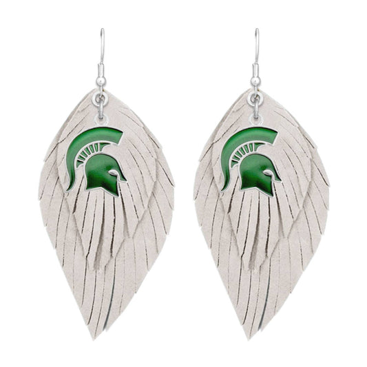 Michigan State Spartans Iridescent Logo earrings