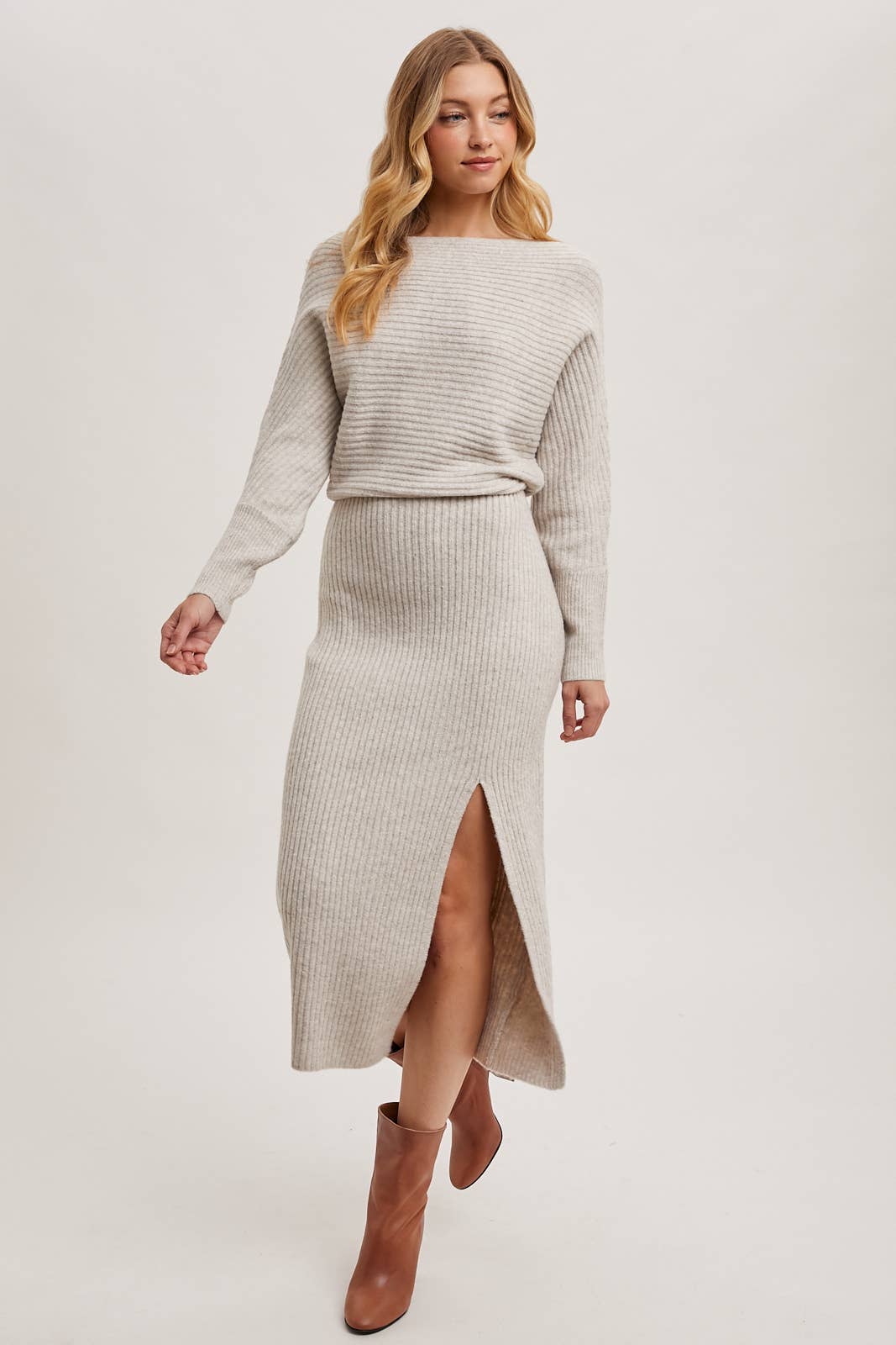 Knit midi sweater dress