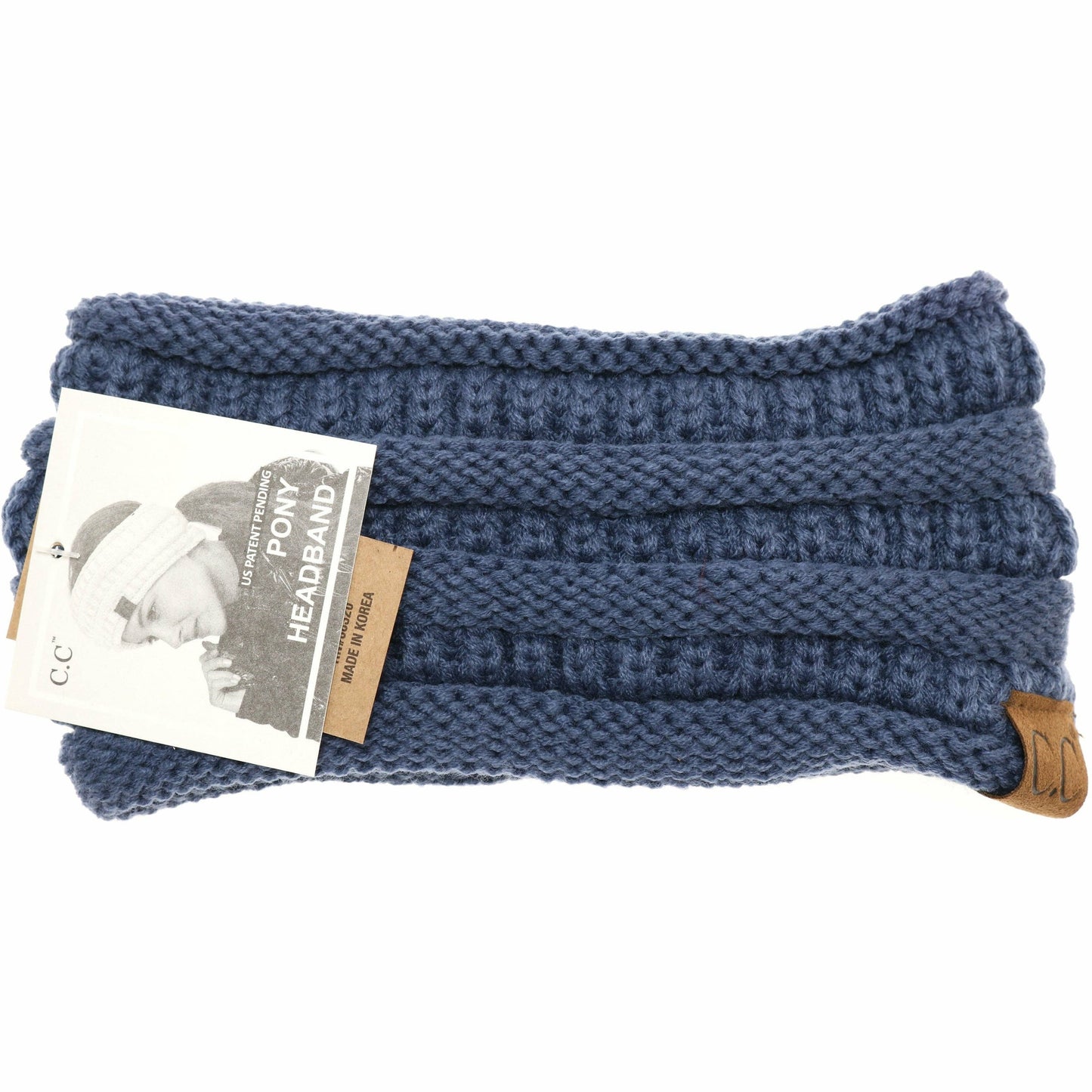 Solid Ribbed Ponytail Headband