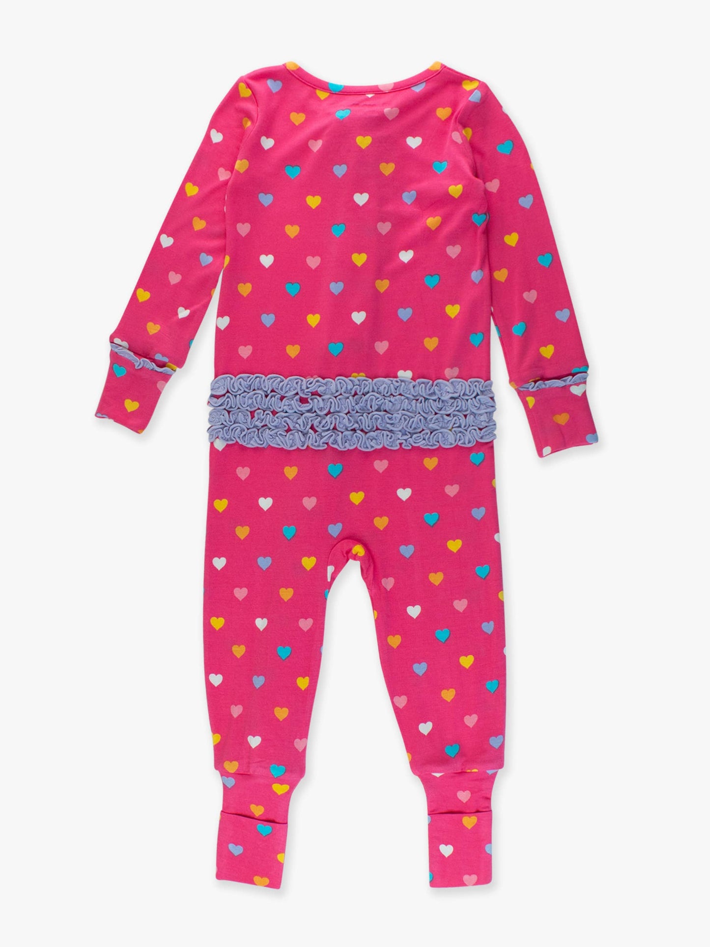 Hearts Convertible Ruffle Footie Pj