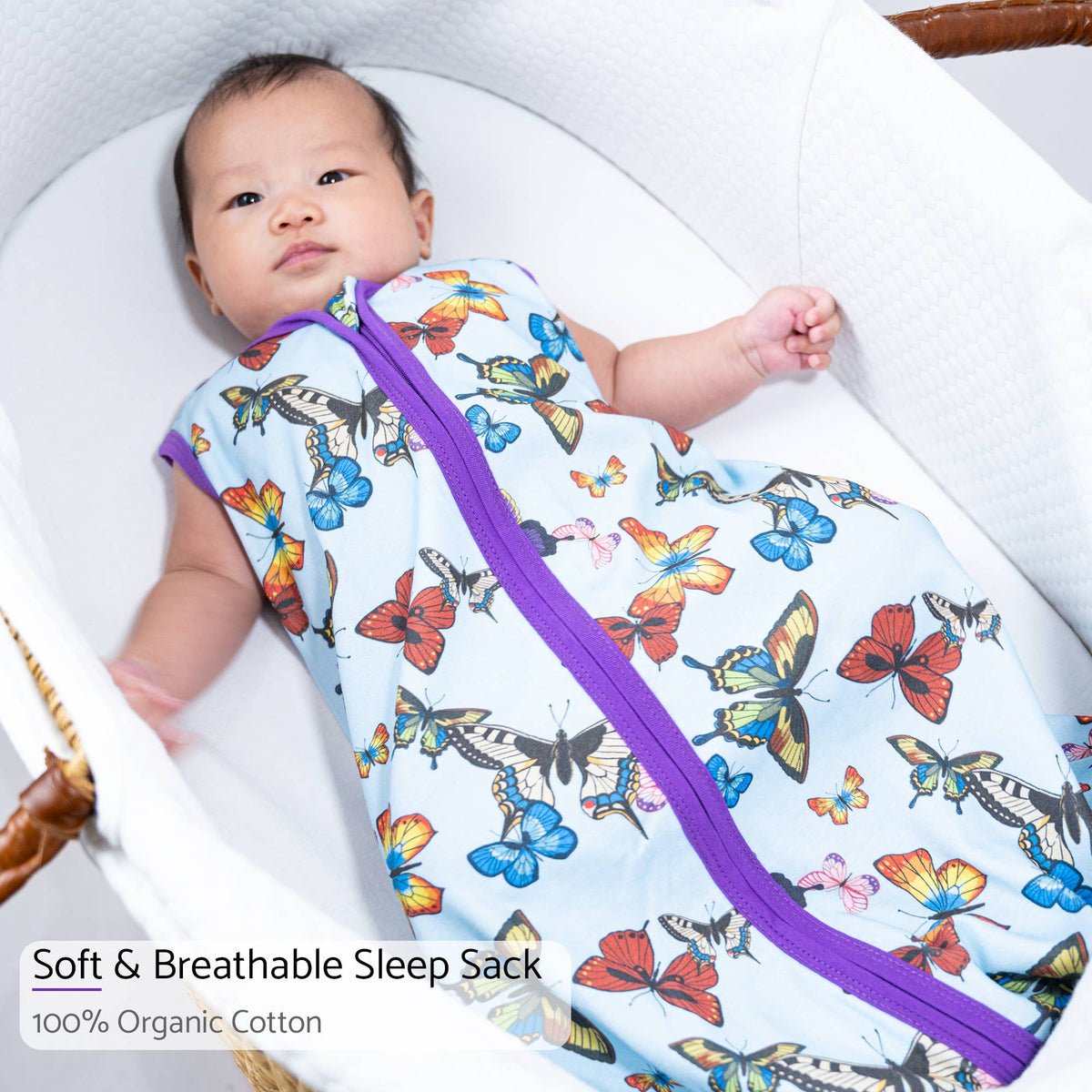 Organic Cotton Sleep Sack 0.5 TOG Butterfly