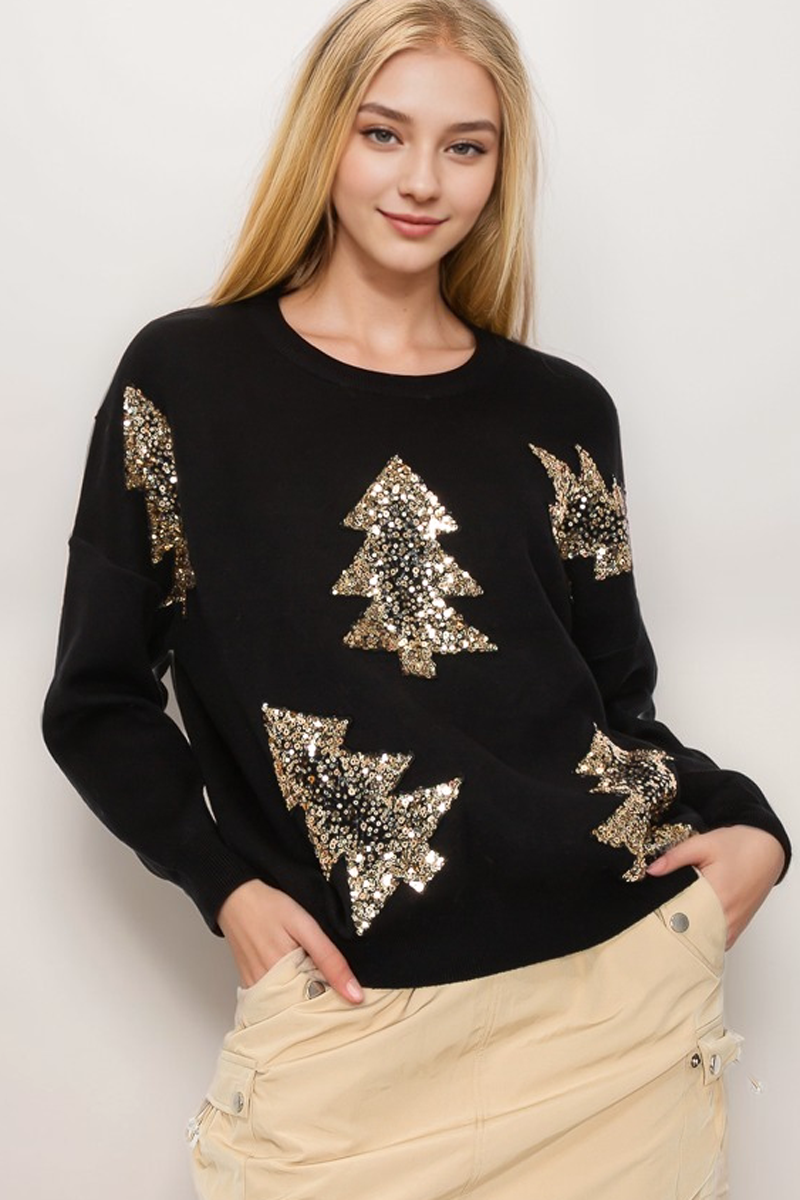 Xmas Tree Sequins sweater