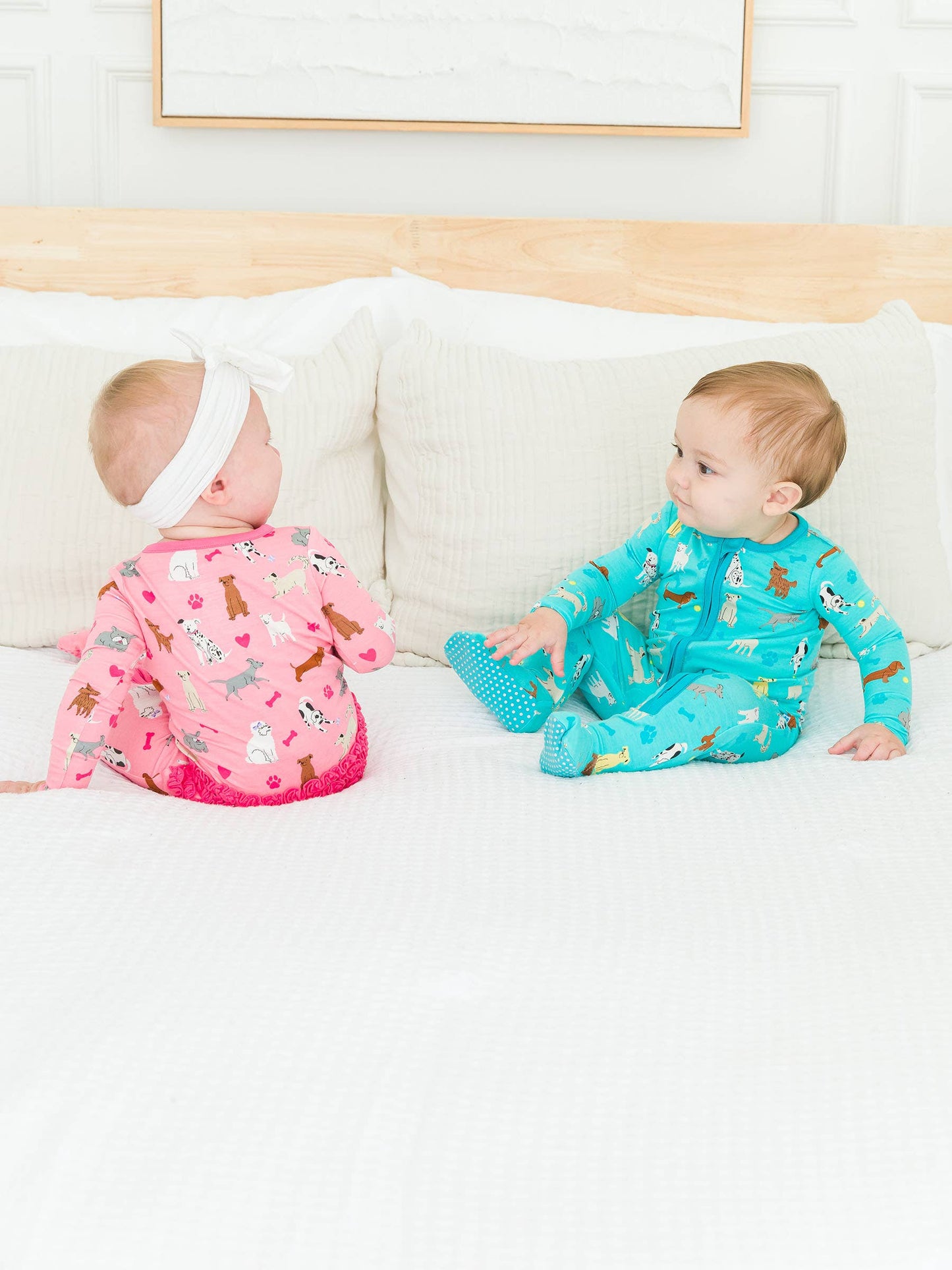 Pink Puppy Playtime Footed Ruffle One Piece Pajama