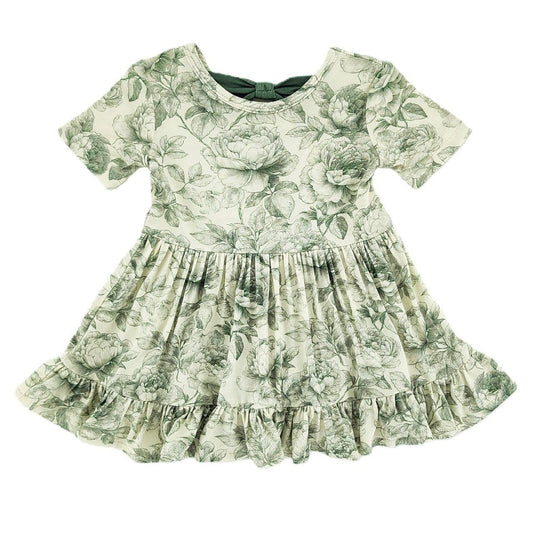 Greenhouse Garden Short Sleeve Bamboo Dress With Snaps