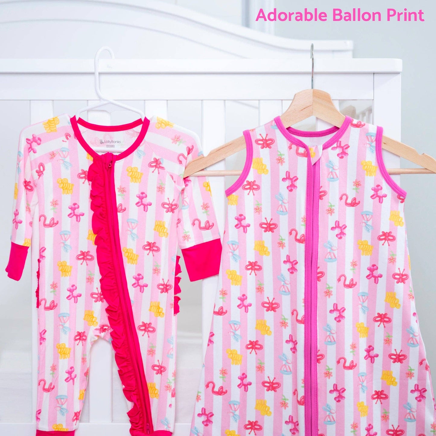 Pink Balloon Animal Organic Cotton Sleep Sack 0.5 TOG