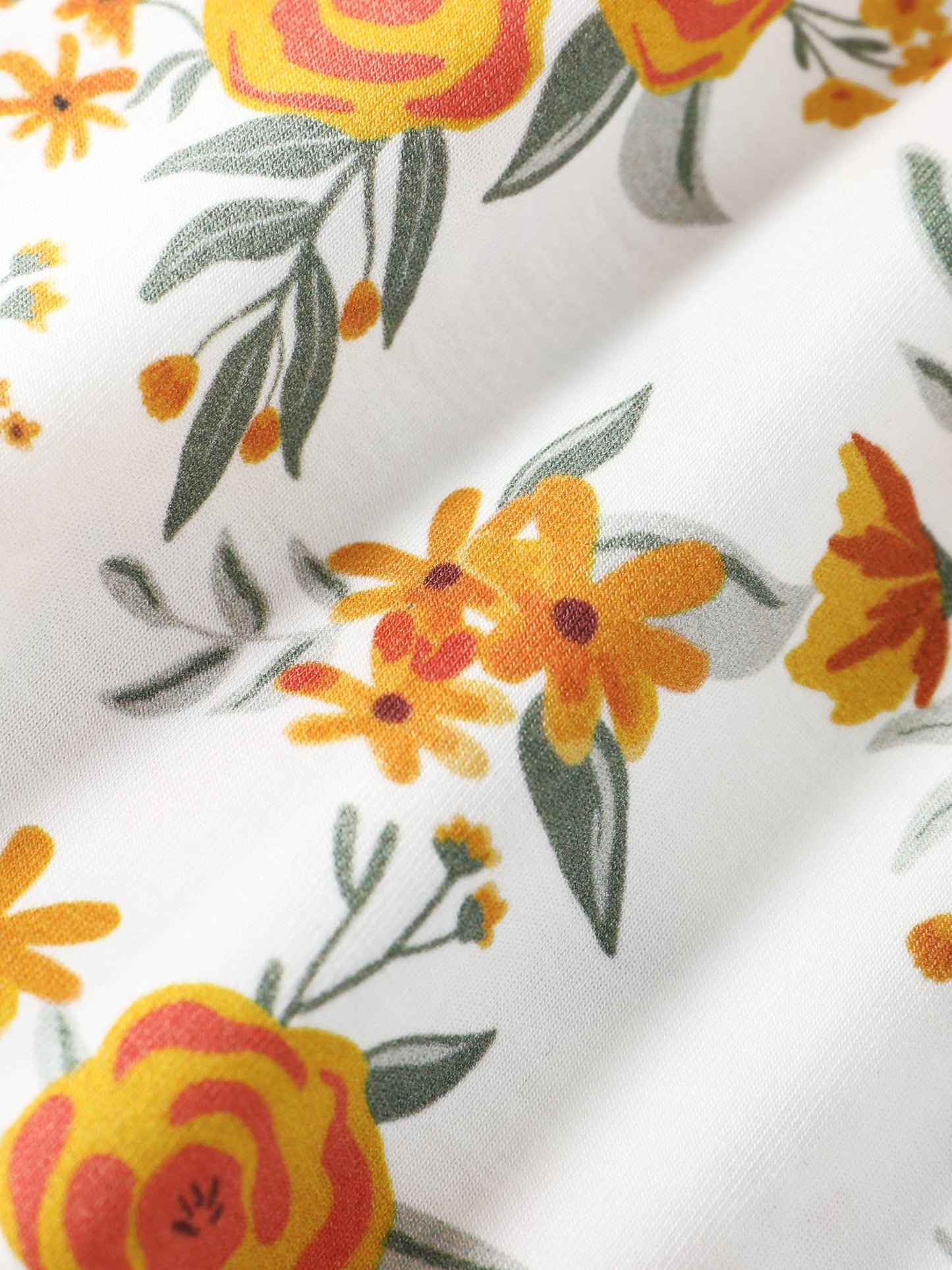 Sweet Bamboo Girl Pajamas Set orange Floral