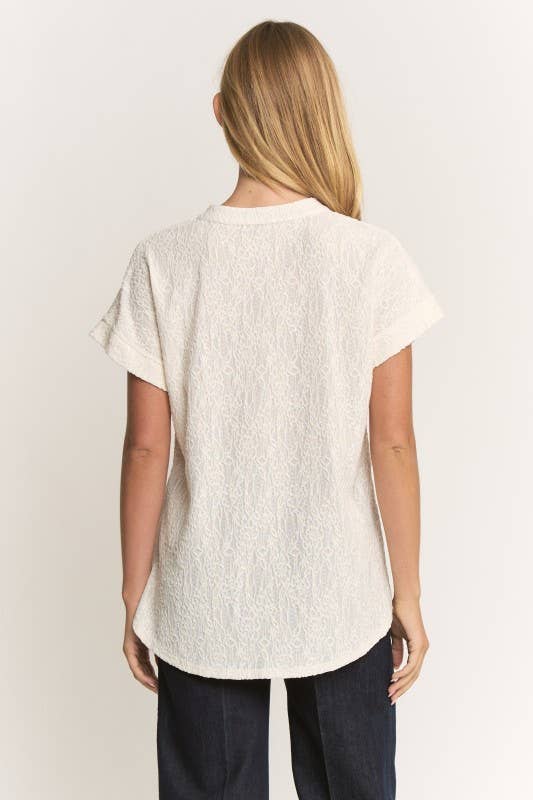 Ivory lace detail top