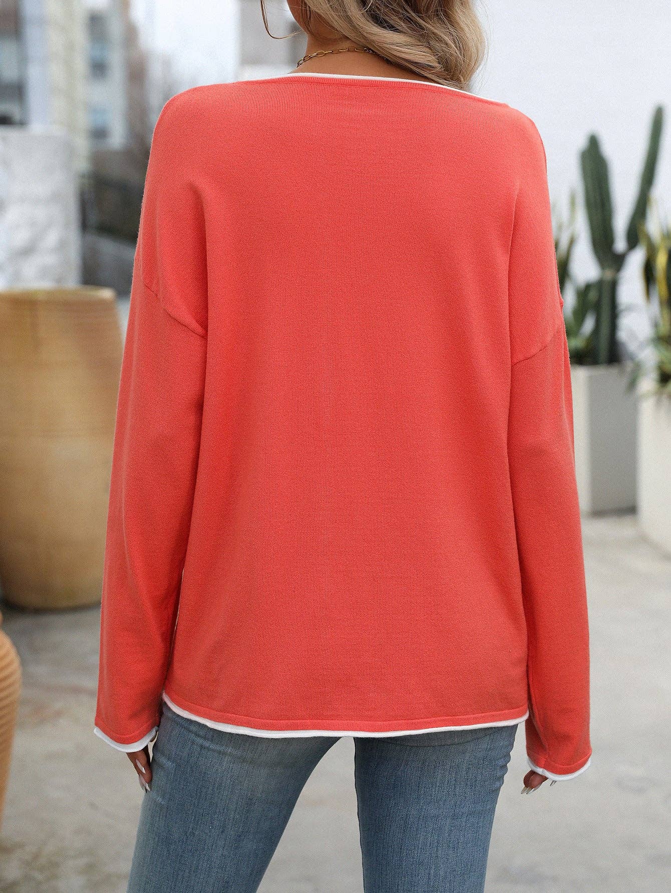 Crew Neck Core-spun Yarn Sweater
