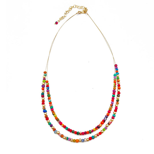 Aasha Dainty Wire Beaded Necklace