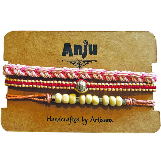 Weave & Wander Sunset Bead Trio Anklet