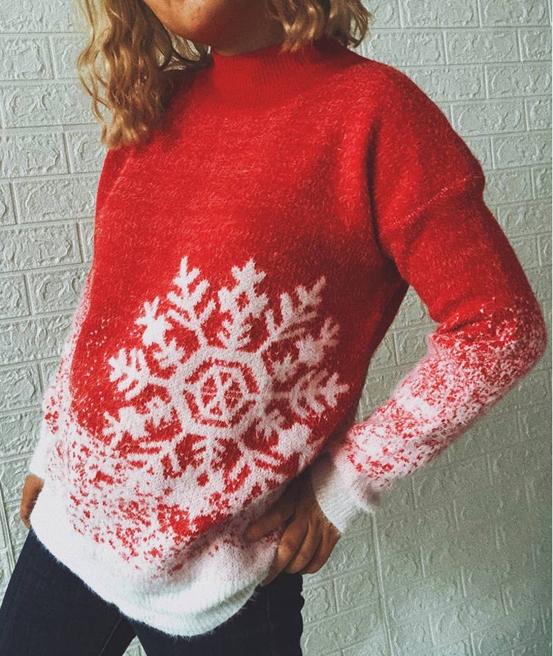 Red Snowflake Sweater