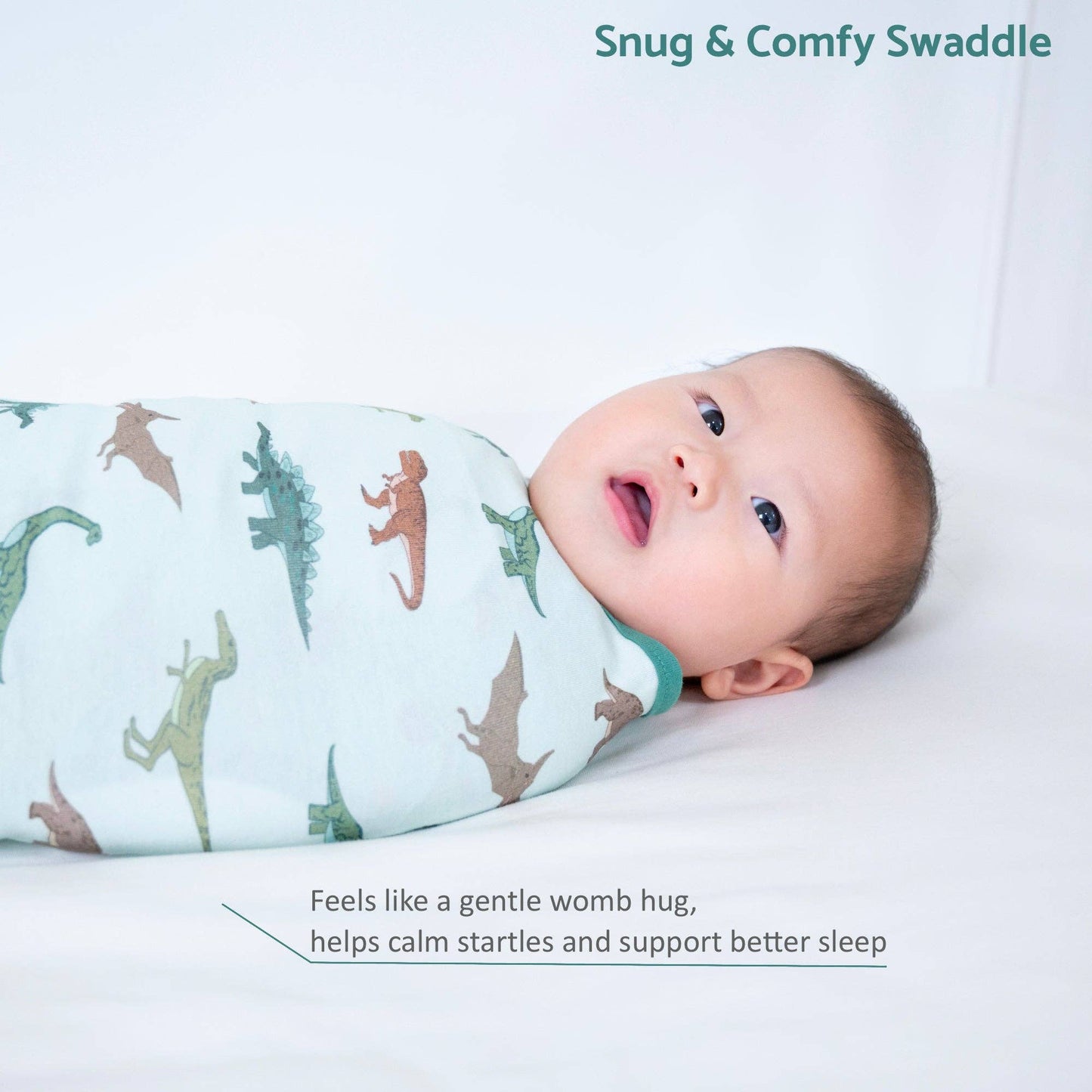 Cotton Velcro Newborn Swaddle Sack Dinosaur