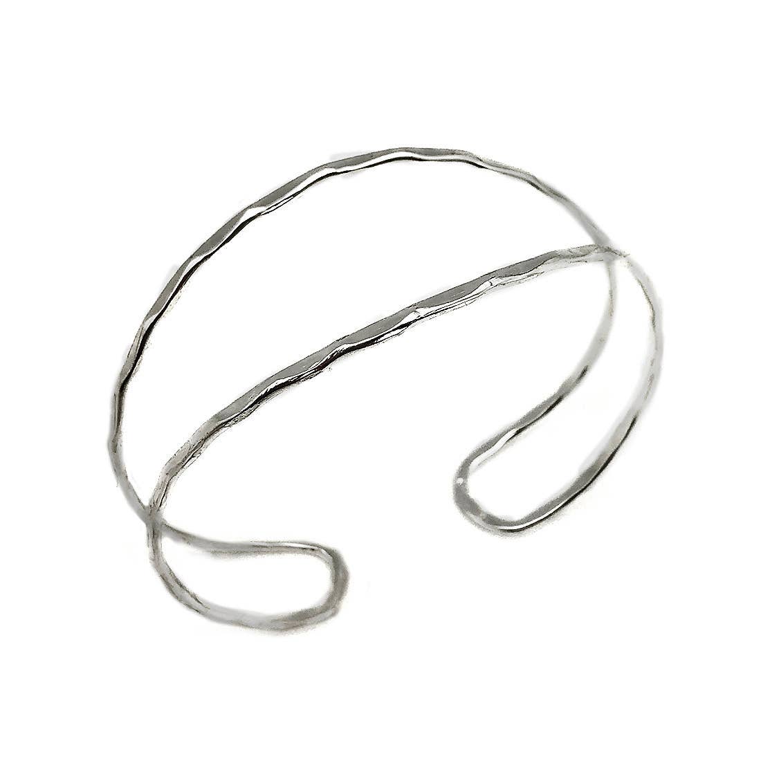 Open Curved- Silver Plated Cuff