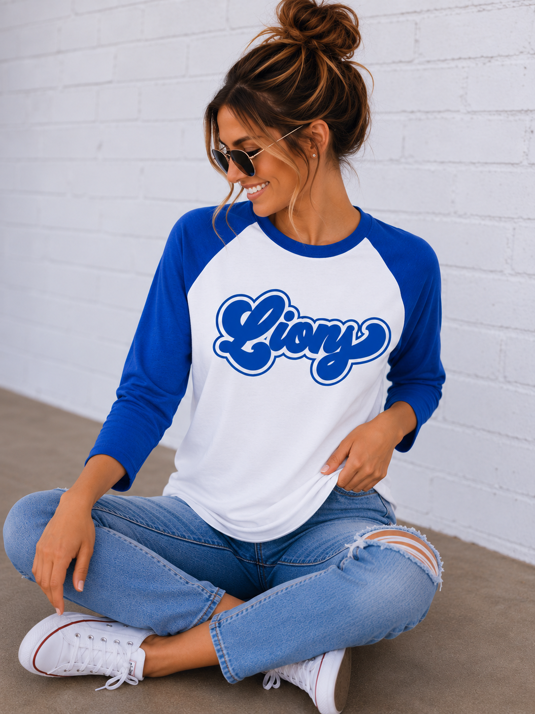 Lions Raglan Baseball Tee, 3/4 sleeve Raglan