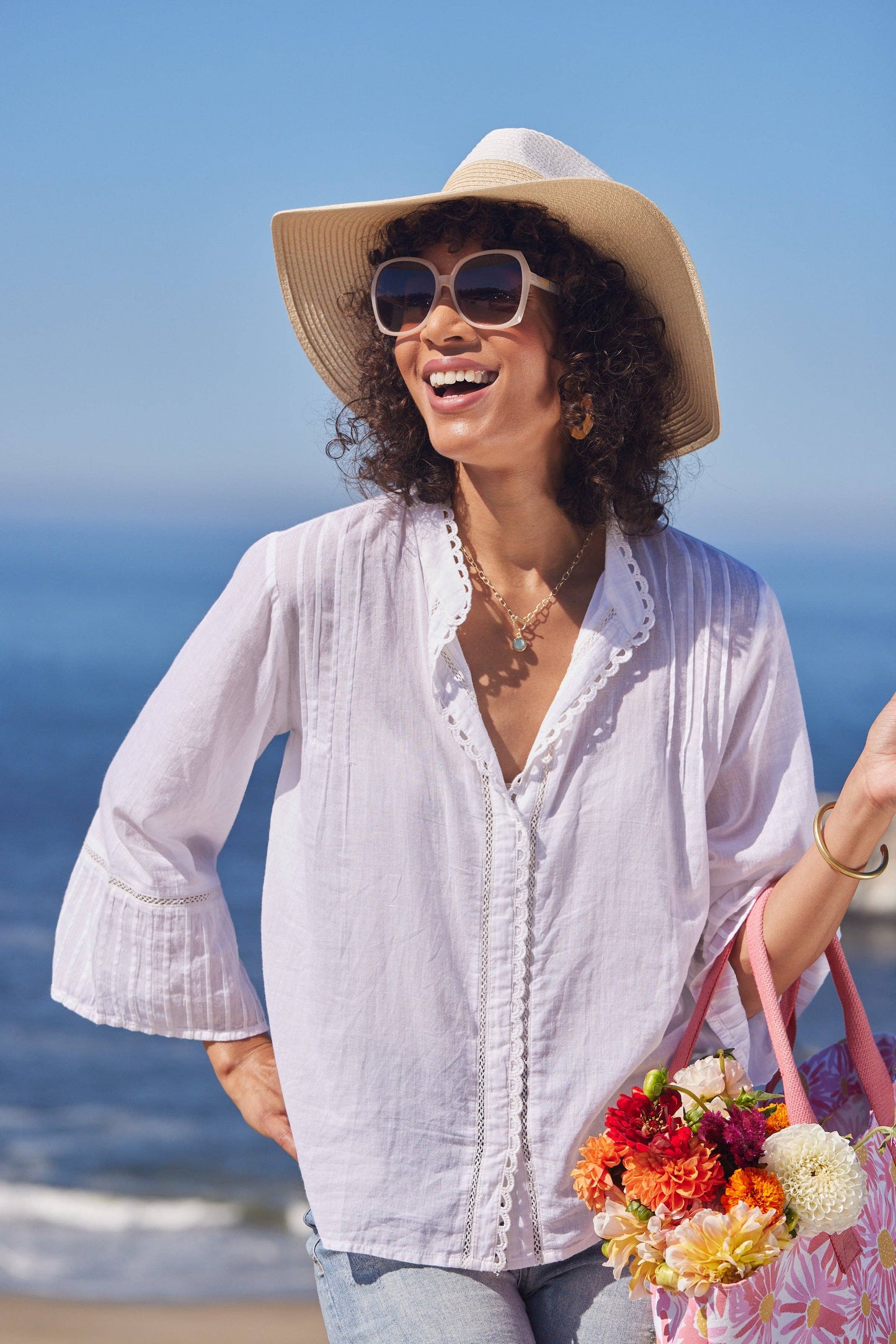 Lightweight White Cotton Blouse