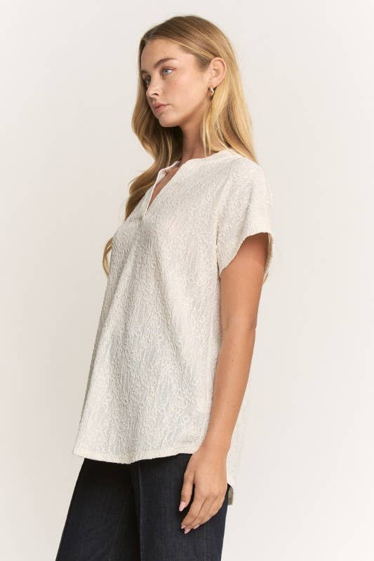 Ivory lace detail top