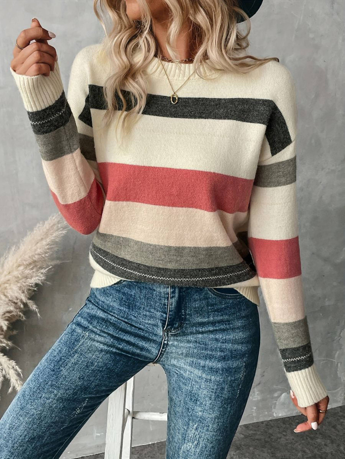 Stripe Round Neck Sweater