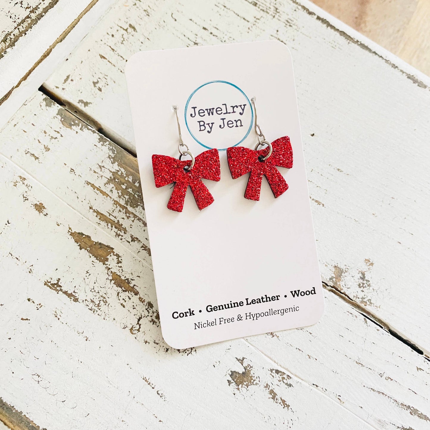 Bow Earrings: Fine Glitter