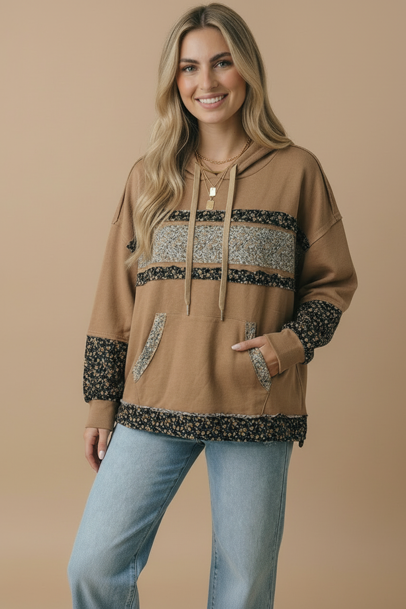 Carmel Floral Color Block Pullover top
