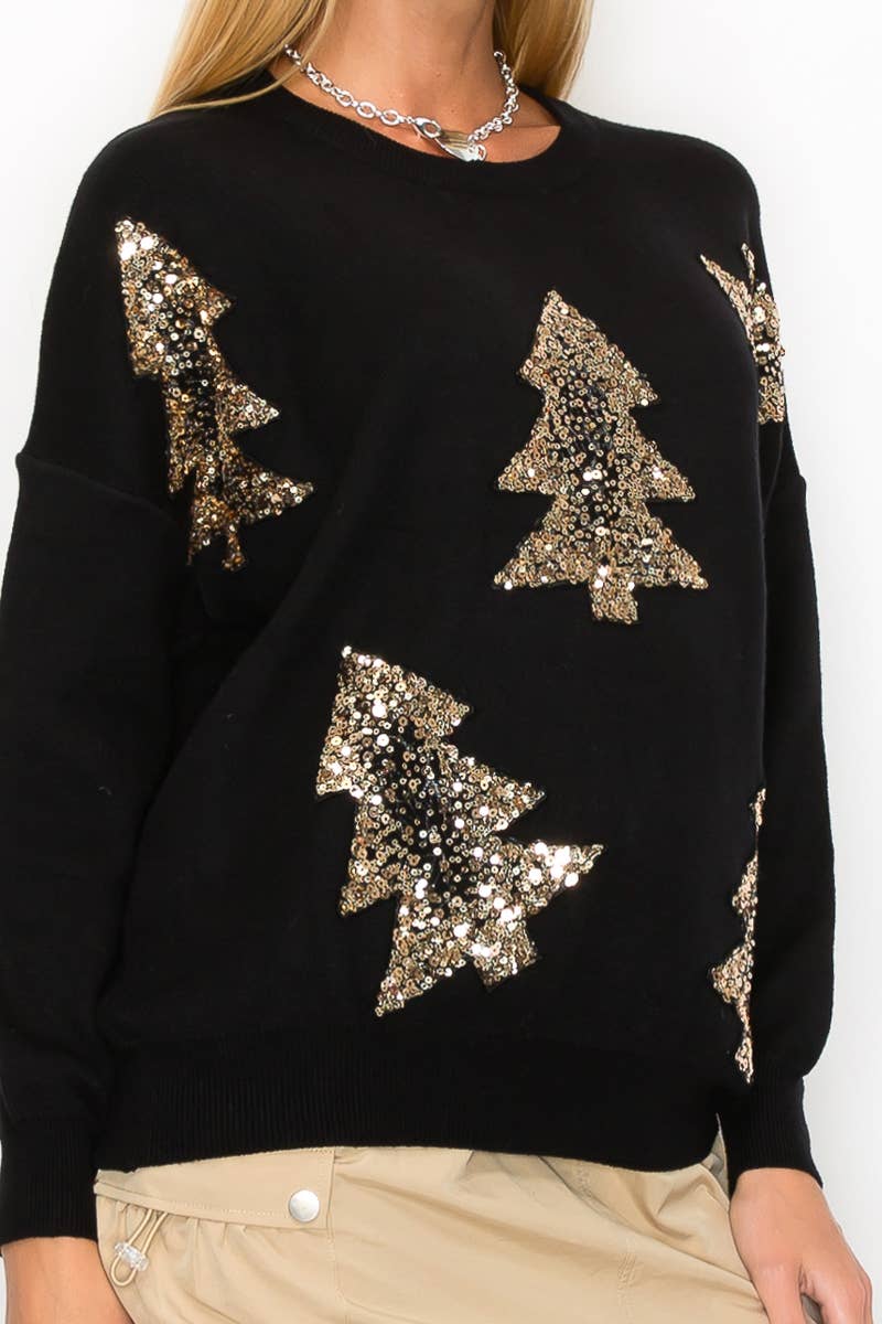Xmas Tree Sequins sweater