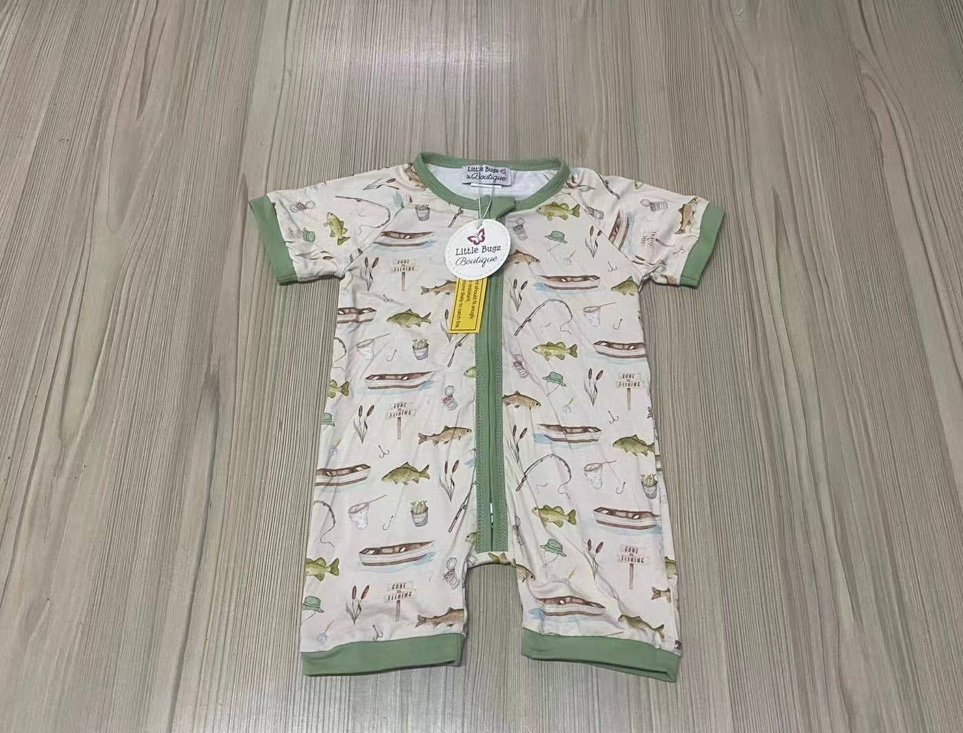 Gone Fishing Bamboo Zip Romper