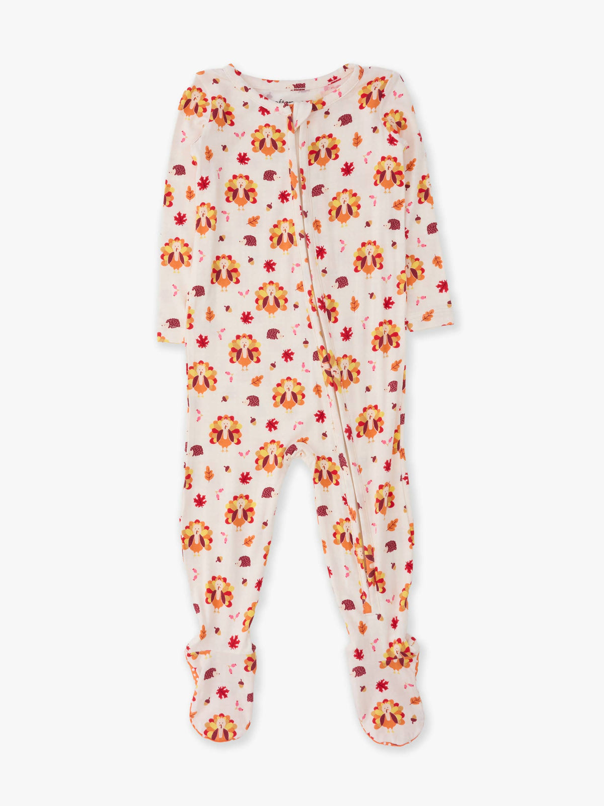 Baby Bamboo Viscose Thanksgiving Turkey Gobble Footed One Piece Pajama