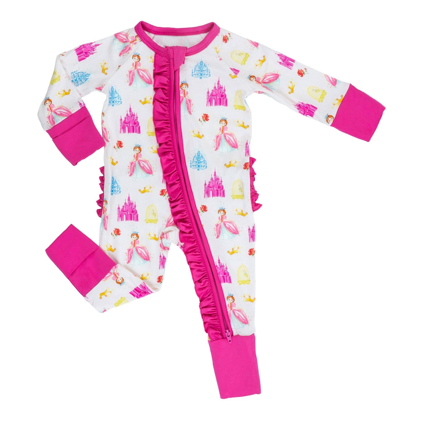 Bamboo Baby Convertible Ruffle Zipper Pajama Tiara Time