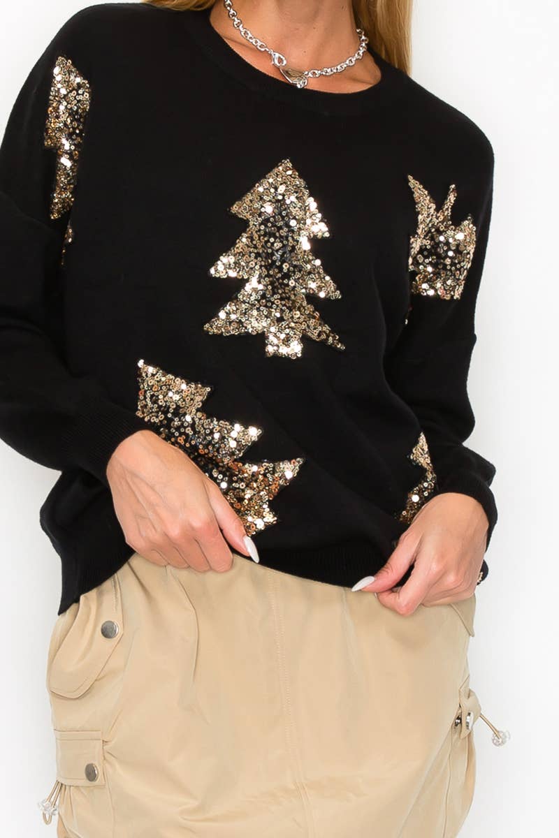 Xmas Tree Sequins sweater