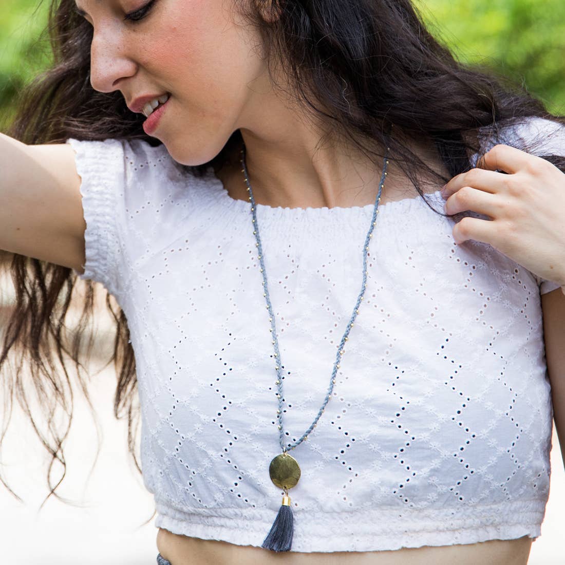 Sachi Disc and Tassel Necklace