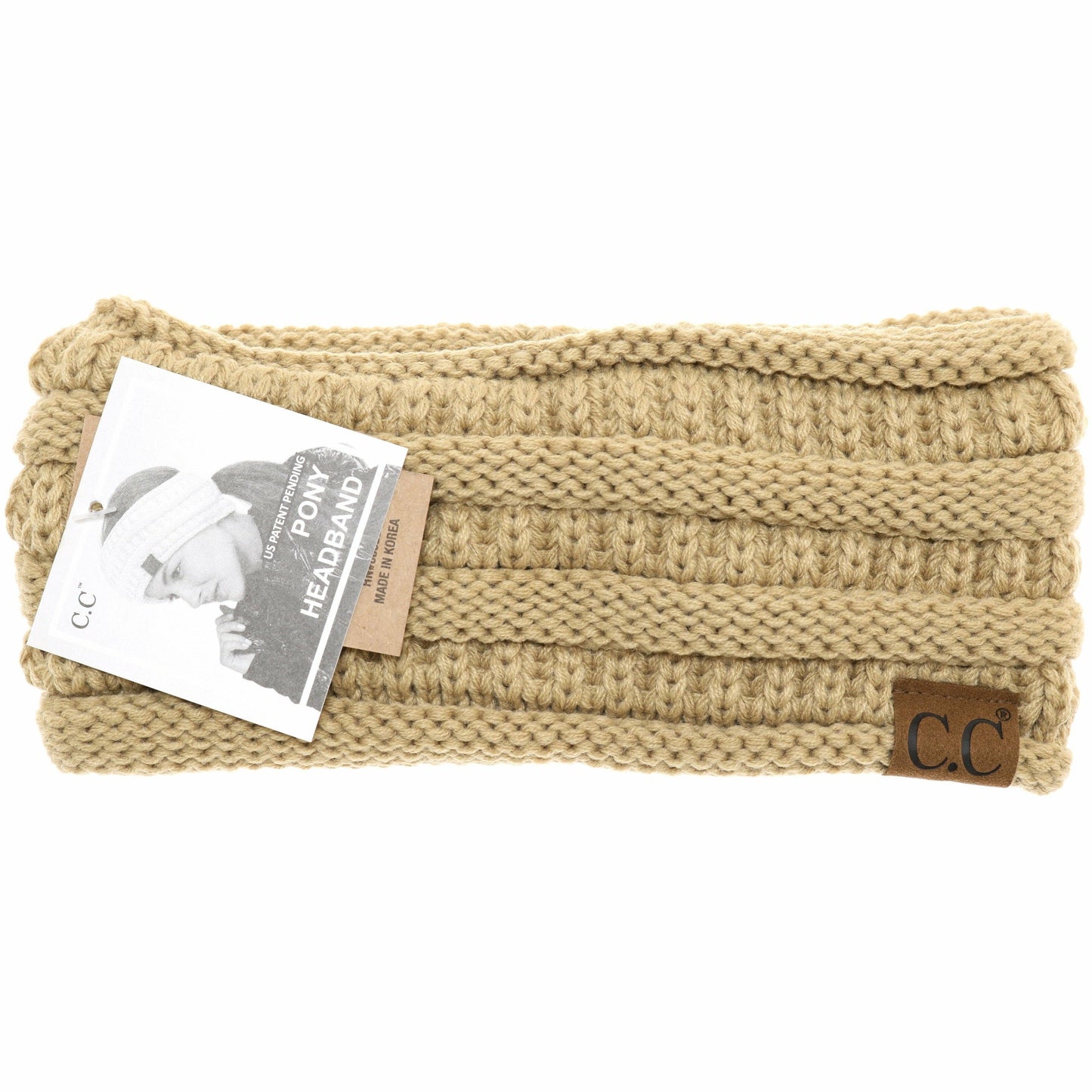 Solid Ribbed Ponytail Headband