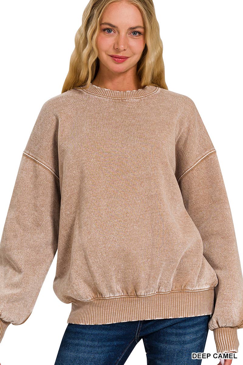 Acid Wash Oversized Sweatshirt