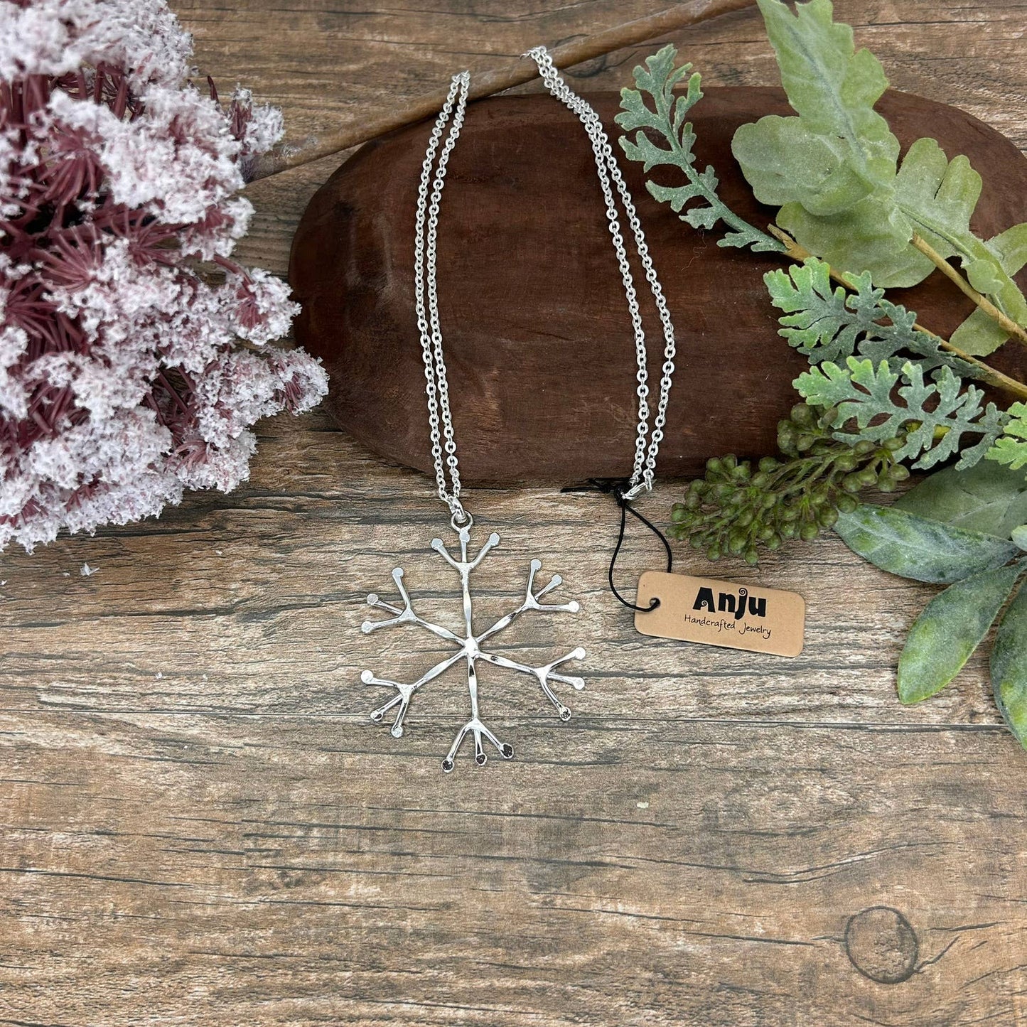 Silver Plated snowflake Necklace
