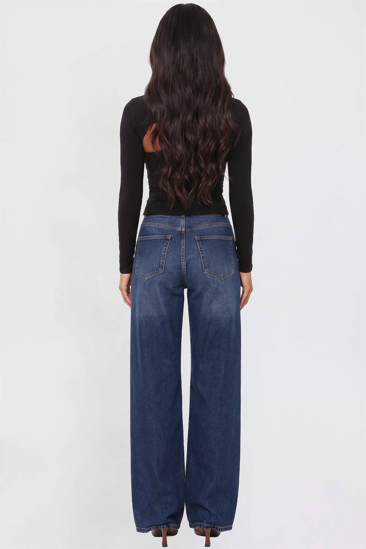 Hazel High Rise Belted Wide Leg Jeans