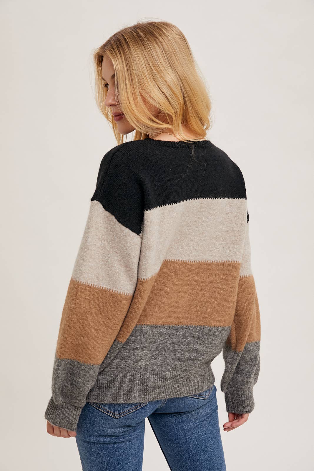Knit color block sweater