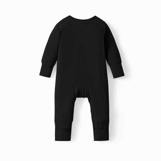 Solid Bamboo Baby Romper Zippered