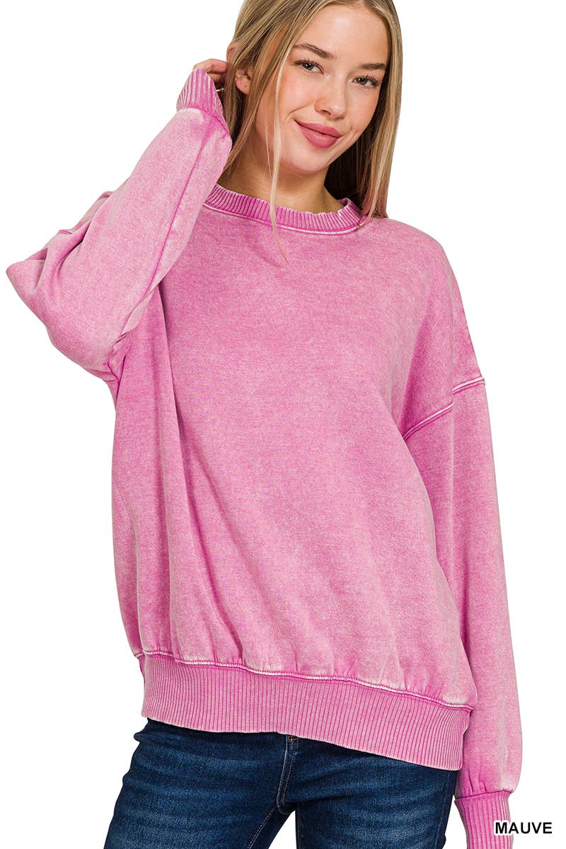 Acid Wash Oversized Sweatshirt