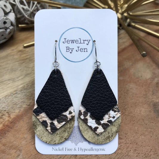 Triple Stacked: Black, Floral Cheetah, Cream