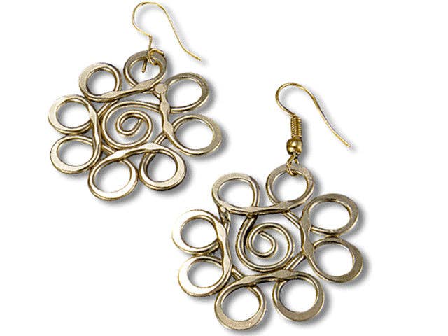 Spiral Flower- Gold Plated Earrings