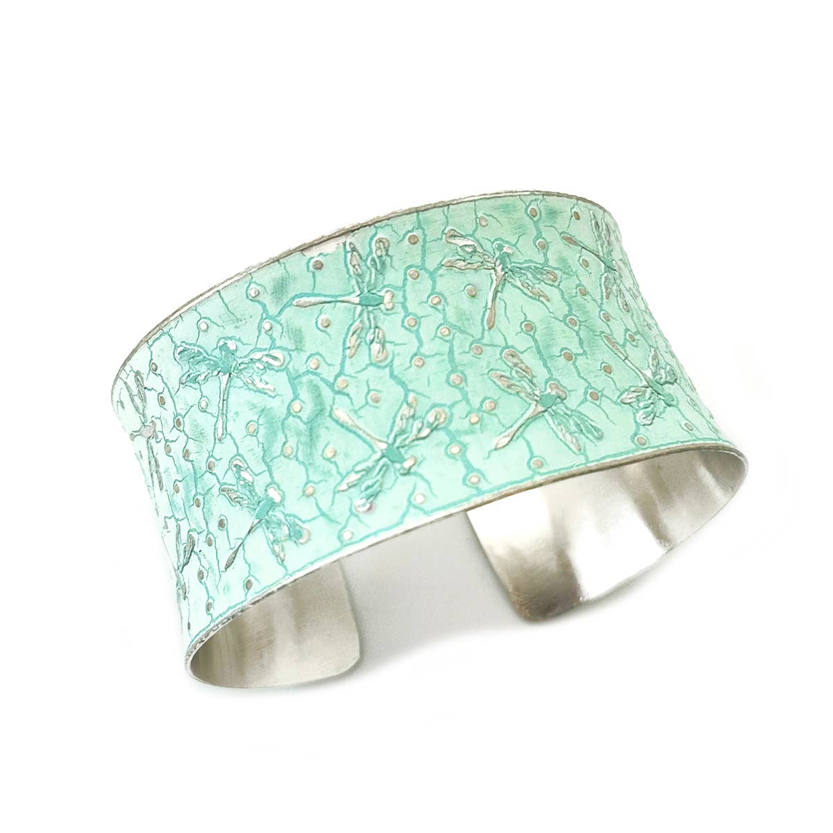 Mint Green Dragonfly Patina Bracelet