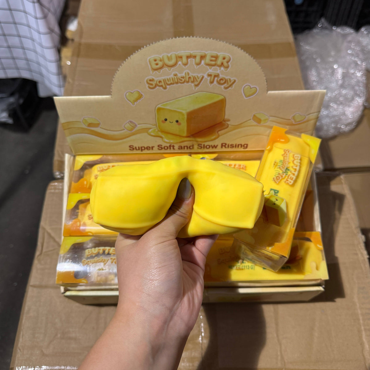 Crackling Crunchy Yellow Butter Squishy 4oz