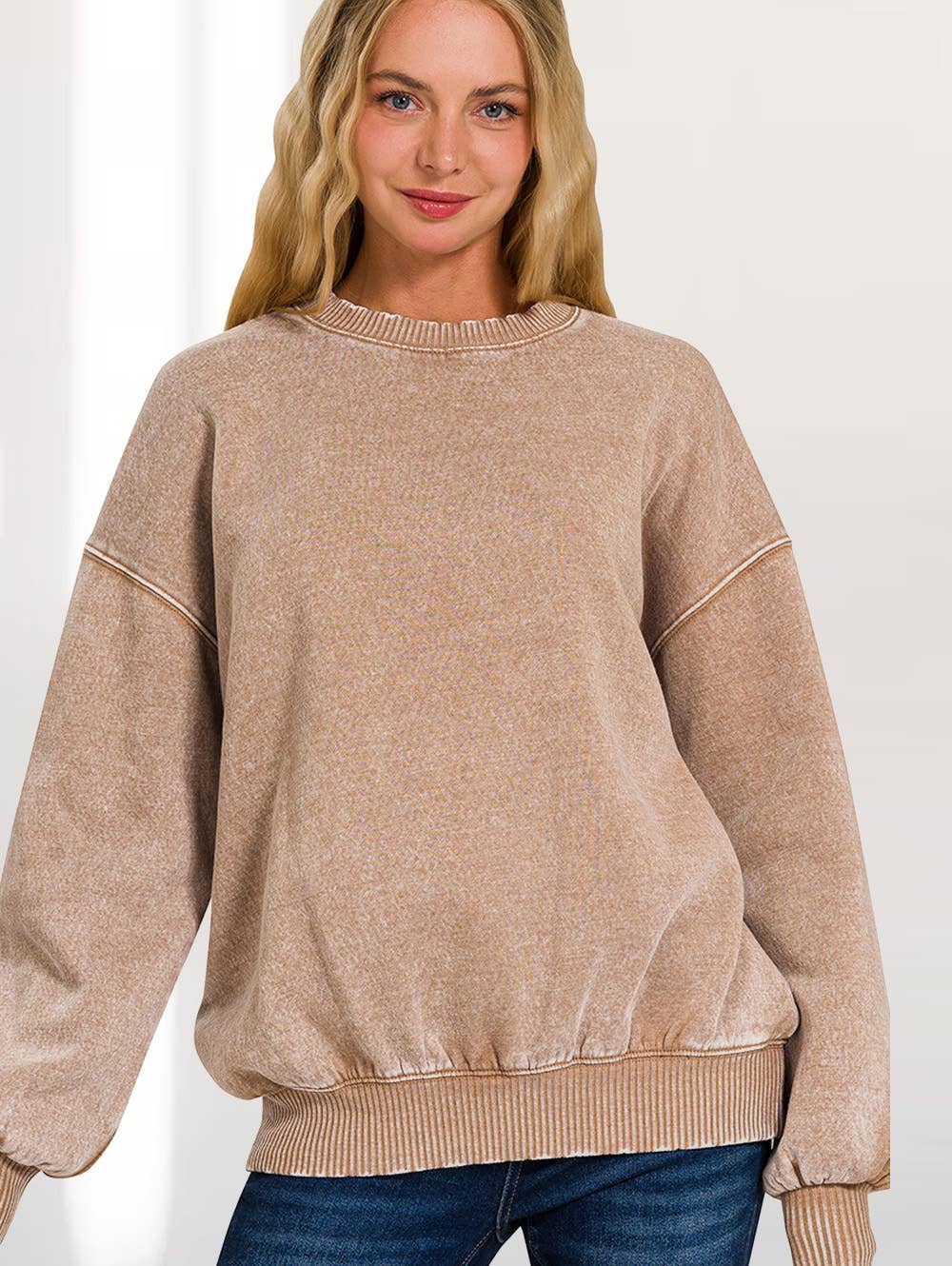 Acid Wash Oversized Sweatshirt