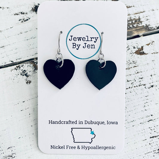 Heart Earrings (Mini): Black
