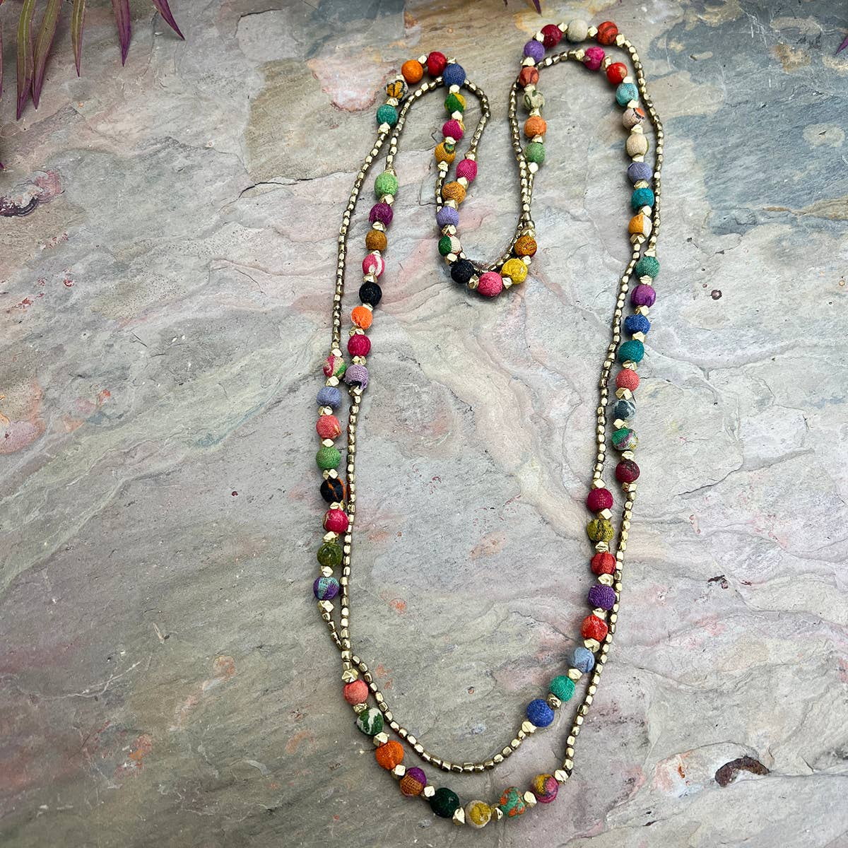 Aasha Wrap Around Layered Kantha Handcrafted Necklace