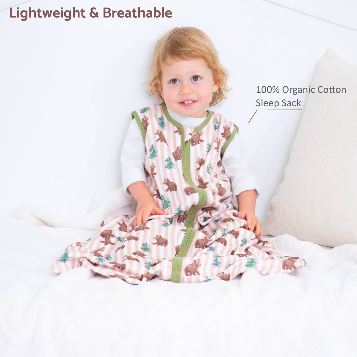 Organic Cotton Sleep Sack 0.5 TOG Baby Bear