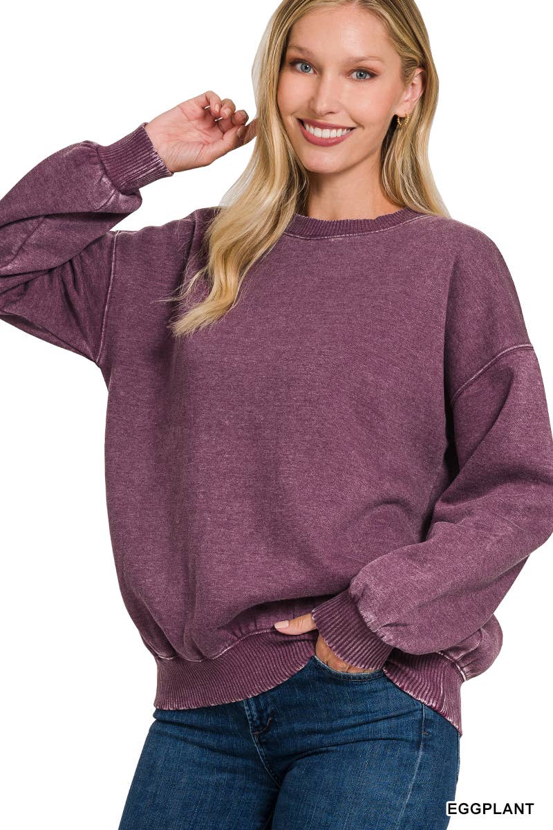 Acid Wash Oversized Sweatshirt