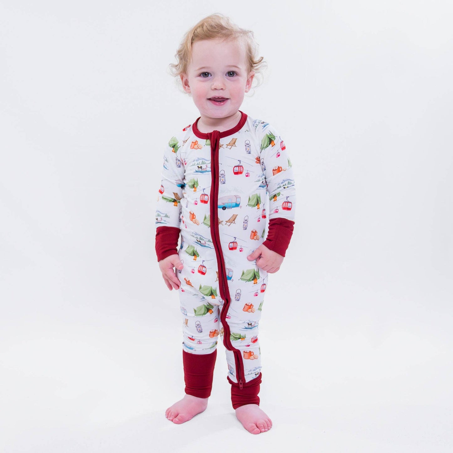 Bamboo Baby Convertible Zipper Pajama Campfire Crew