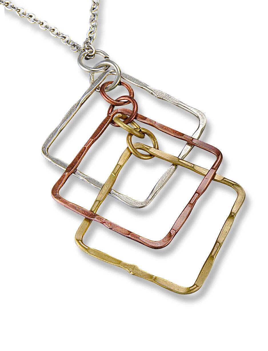 Banjara Hammered Squares Necklace