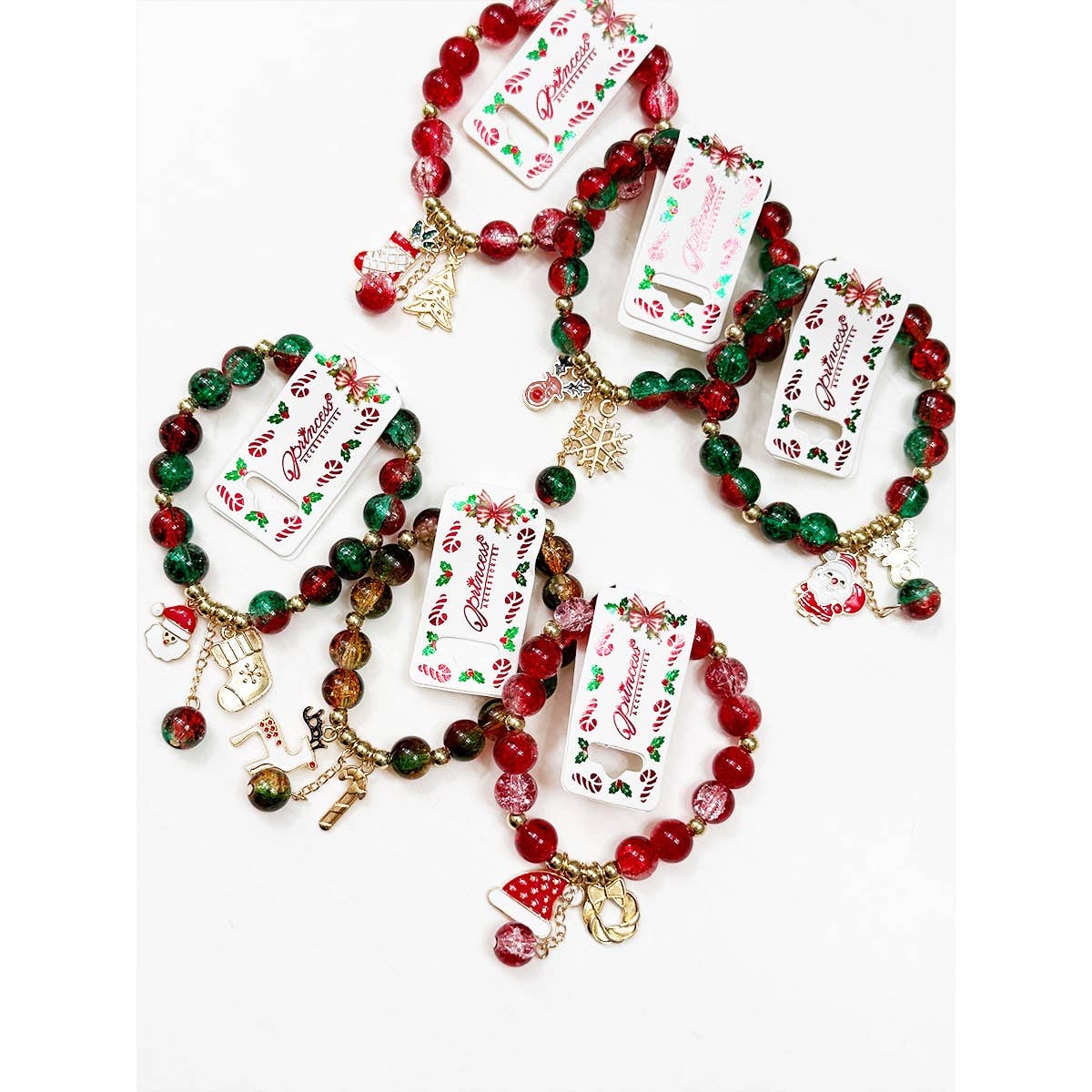 Stretch Christmas Theme Charm Bracelet