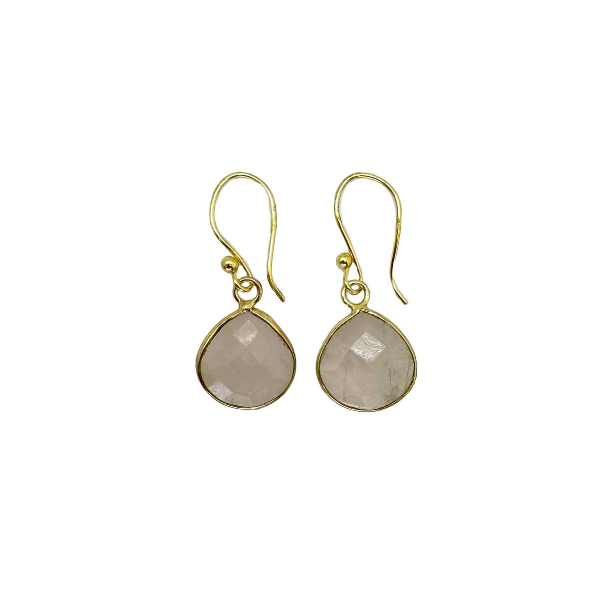 Earrings with Semi-Precious Stone - Rose Quartz