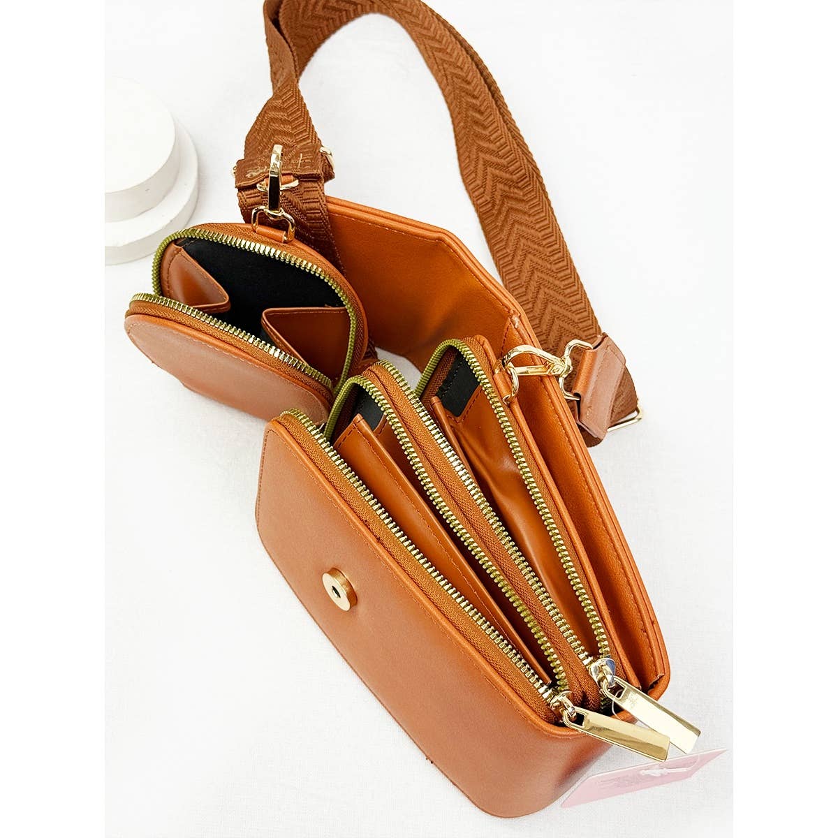 Faux Leather Sling Bag w/coin purse